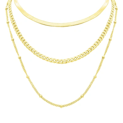 Adornia Layered Chain Necklace Gold In Yellow