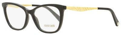 Roberto Cavalli Women's Rectangular Eyeglasses Rc5095 001 Black/gold 54mm