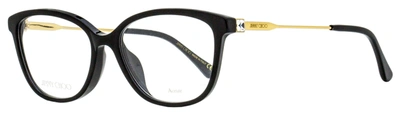 Jimmy Choo Women's Rectangular Eyeglasses Jc325f 807 Black/gold 53mm