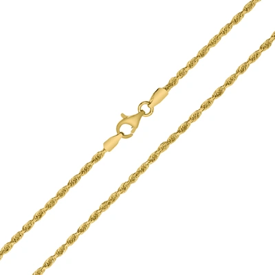 Monary 14k Yellow Gold 2.25mm Classic Diamond Cut Twisted Rope Chain With Lobster Clasp - 18 Inch