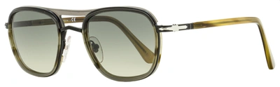 Persol Unisex Square Sunglasses Po2484s 1146/71 Striped Gray/black 50mm In White