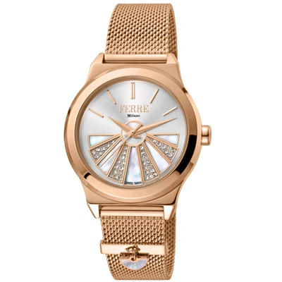 Ferre Milano Women's White Dial Watch In Beige