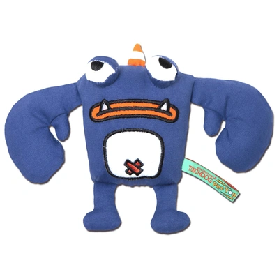 Touchdog Cartoon Crabby Tooth Monster Plush Dog Toy In Blue