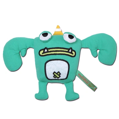 Touchdog Cartoon Crabby Tooth Monster Plush Dog Toy In Green