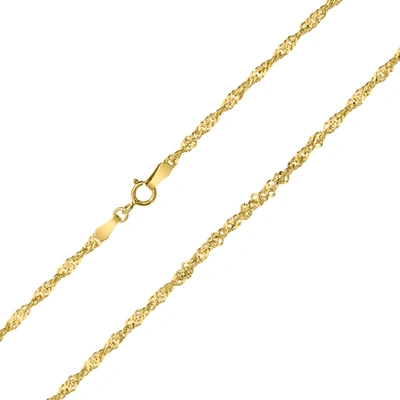 Monary 10k Yellow Gold 2.2mm Singapore Chain With Spring Ring Clasp - 18 Inch In White