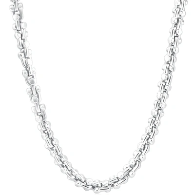 Pompeii3 Men's 14k Gold (126gram) Or Platinum (236gram) 7mm Link Chain Necklace 24" In Silver