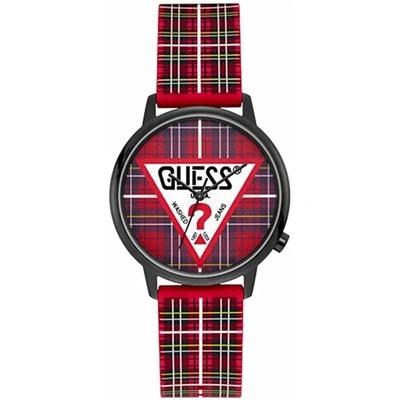 Guess Women's Classic Red Dial Watch In Black