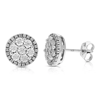 Vir Jewels 1/5 Cttw Round Lab Grown Diamond Stud Earrings Beautiful Prong Set On.925 Sterling Silver