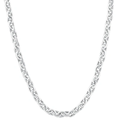 Pompeii3 Men's 14k Gold (40gram) Or Platinum (75gram) 5mm Link Chain Necklace 20" In Silver