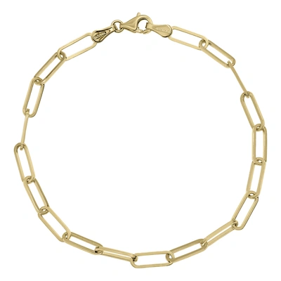 Monary 14k Yellow Gold 3.6mm Paperclip Bracelet With Lobster Clasp In White