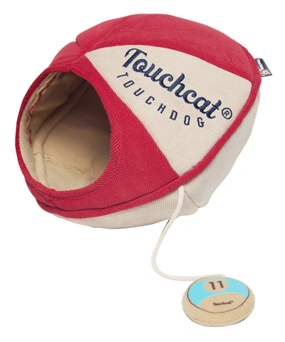 Touchcat 'oval Saucer' Collapsible Walk-through Kitty Pet Cat Bed House W/ Play Active Teaser Toy In Red