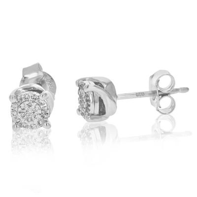 Vir Jewels 1/8 Cttw Round Cut Lab Grown Diamonds Stud Earrings .925 Sterling Silver Prong Setting
