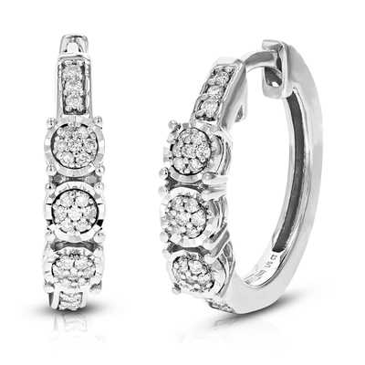 Vir Jewels 1/5 Cttw Round Lab Grown Diamond Hoop Earrings .925 Sterling Silver Prong Set