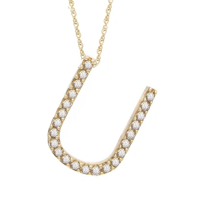 Monary Diamond "u" (yg/with Chain) Initial In White