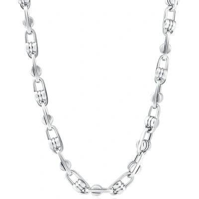 Pompeii3 Men's 14k Gold (156gram) Or Platinum (293gram) 8mm Link Chain Necklace 24" In Silver