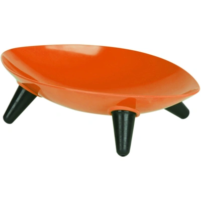 Pet Life 'couture Sculptured' Dishwasher Safe Melamine Pet Bowl In Orange