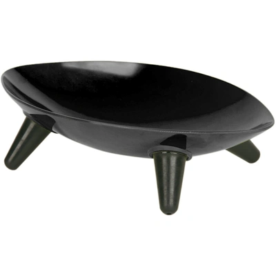Pet Life 'couture Sculptured' Dishwasher Safe Melamine Pet Bowl In Black