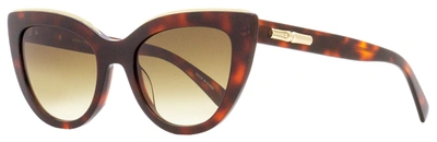 Longchamp Women's Cat Eye Sunglasses Lo686s 518 Red Havana 51mm In Brown