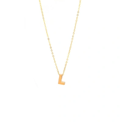 Monary 14k Yg Initial L With Chain In White