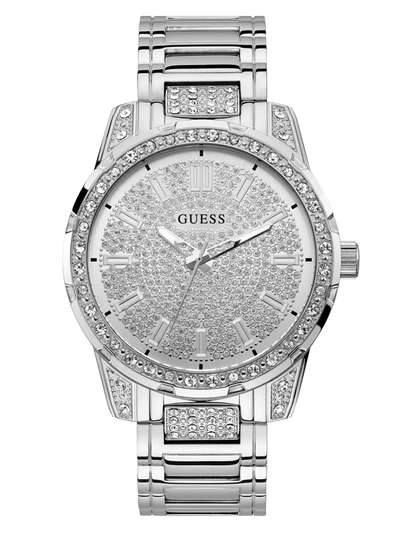 Guess Factory Silver-tone And Rhinestone Analog Watch