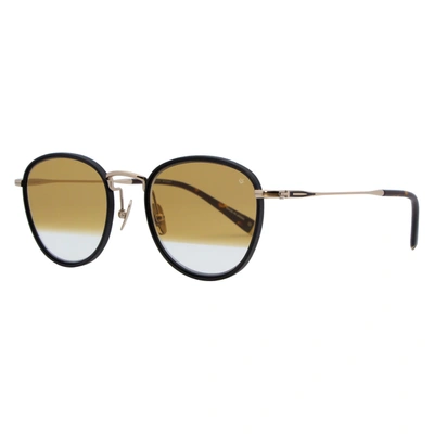 John Varvatos Oval Sunglasses V531 Black-gold Black/gold 51mm 531 In Yellow