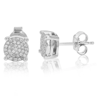 Vir Jewels 1/4 Cttw Round Lab Grown Diamond Stud Earrings Crafted In .925 Sterling Silver Prong Set