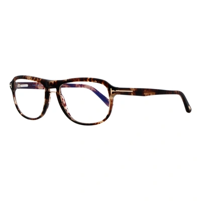 Tom Ford Rectangular Eyeglasses Tf5538 054 Pink Havana 54mm 5538 In Blue