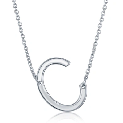 Simona Sterling Silver Sideways Initial Necklace