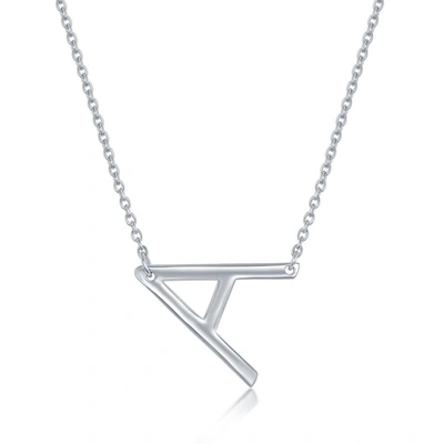 Simona Sterling Silver Sideways Initial Necklace In White
