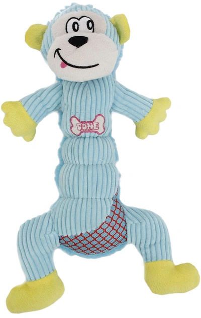 Pet Life 'cuddle Plush' Mesh And Plush Squeaking Dog Toy In Blue
