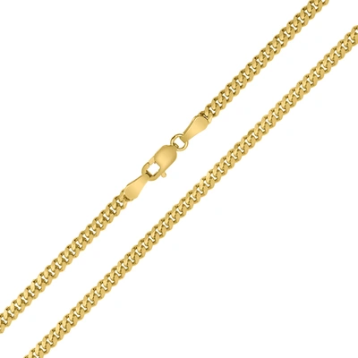 Monary 14k Yellow Gold 3mm Diamond Cut Gourmette Chain With Lobster Clasp - 18 Inch
