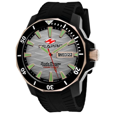 Seapro Men's Silver Dial Watch In Black