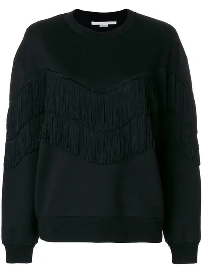 Stella Mccartney Fringe-trimmed Sweatshirt In Black