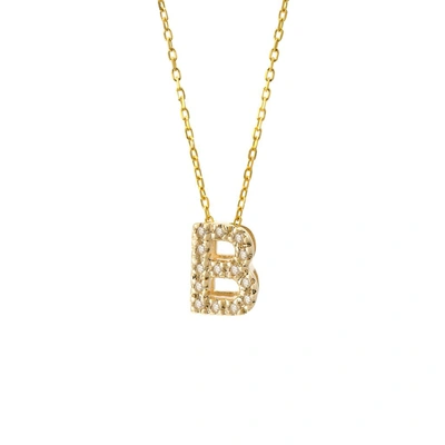 Monary Diamond Intiial Necklace (14ky) In Gold