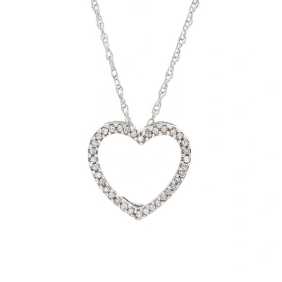 Monary Small Prong Heart Necklace (wg) In Silver