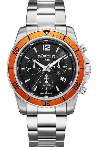 Roamer Men's Nautic Chrono 100 43mm Quartz Watch In Black