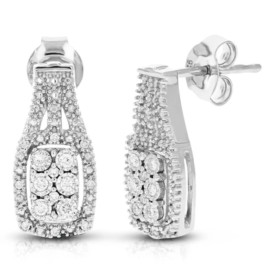 Vir Jewels 1/5 Cttw Round Lab Grown Diamond Dangle Earrings .925 Sterling Silver Prong Set 2/3 Inch