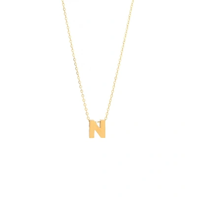 Monary 14k Yg Initial N With Chain In Yellow