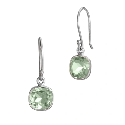 Savvy Cie Jewels Sterling Silver Green Amethyst 3.00 Carat French Wire Earrings