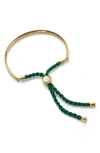 Monica Vinader Fiji Friendship Bracelet In Green/ Yellow Gold