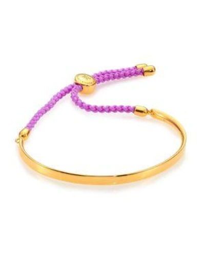 Monica Vinader Engravable Fiji Friendship Bracelet In Gold/ Violet