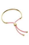 Monica Vinader Engravable Fiji Friendship Bracelet In Gold Pink