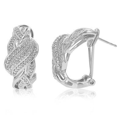 Vir Jewels 1/10 Cttw Round Lab Grown Diamond Hoop Earrings .925 Sterling Silver Prong Set 1 Inch