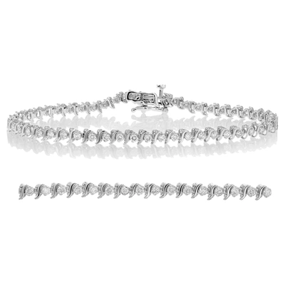 Vir Jewels 1.50 Cttw Si2-i1 Igi Certified Diamond Bracelet 14k White Gold S-link 7 Inch In Silver