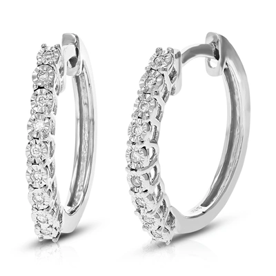Vir Jewels 1/12 Cttw Round Lab Grown Diamond Hoop Earrings .925 Sterling Silver Prong Set