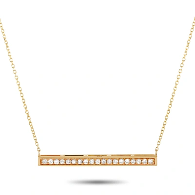 Non Branded Lb Exclusive 14k Yellow Gold 0.25ct Diamond Bar Necklace