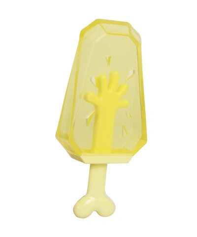 Pet Life 'lick & Gnaw' Cooling Ices Cone Freezable And Chewable Tossing Waterproof Floating Pet Dog In Yellow