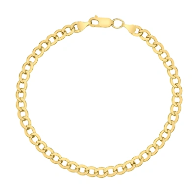 Monary 14k Yellow Gold Filled 4.9mm Curb Link Bracelet With Lobster Clasp In White