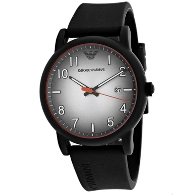 Armani Collezioni Men's Silver Dial Watch In Black