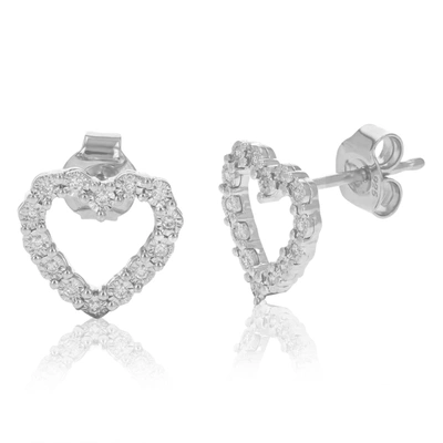 Vir Jewels 1/10 Cttw Round Lab Grown Diamond Stud Earrings .925 Sterling Silver Prong Set
